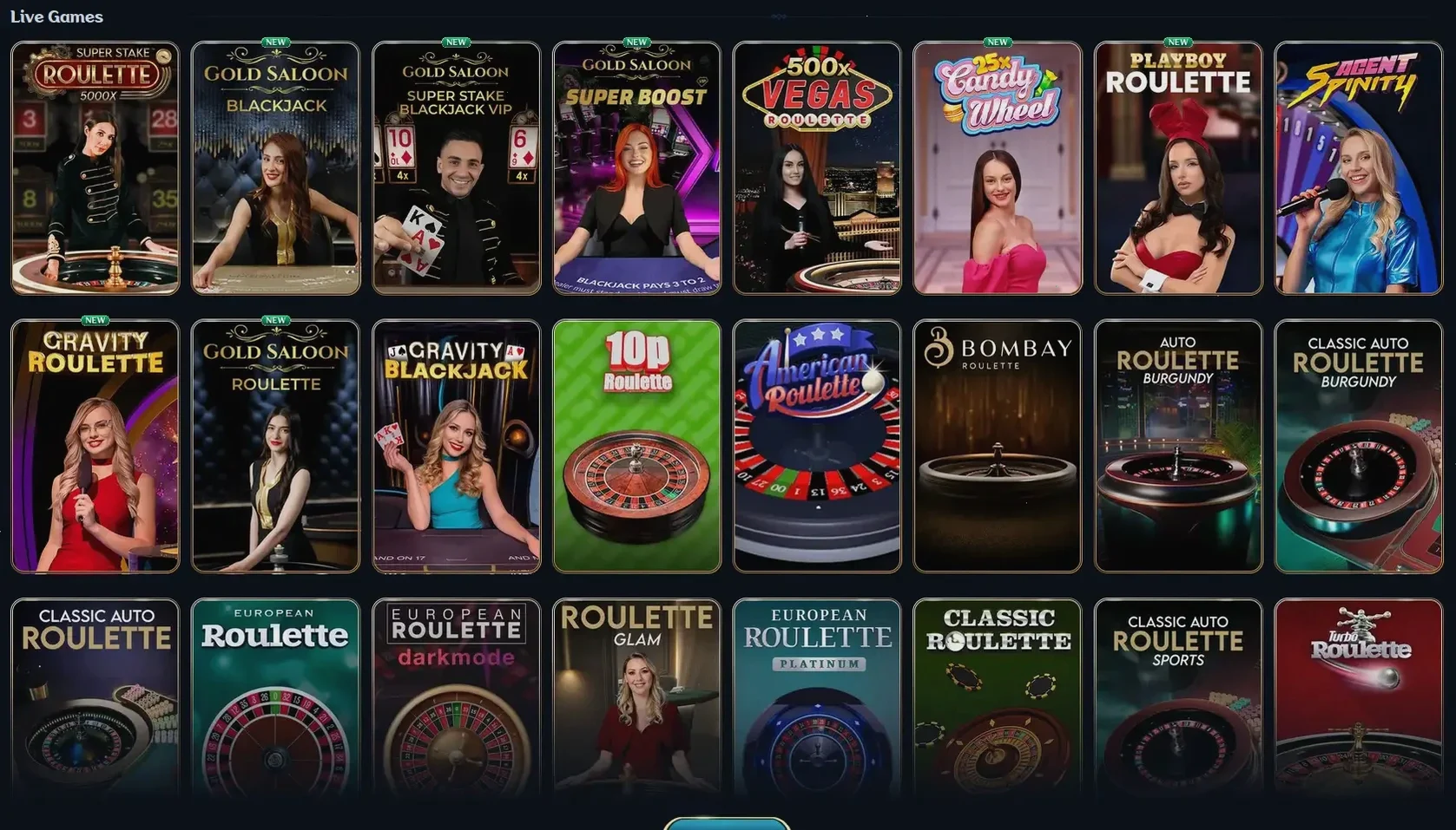 Flappy Casino Spielauswahl
